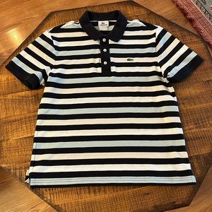 Lacoste Shirt with Blue Stripes Size 4